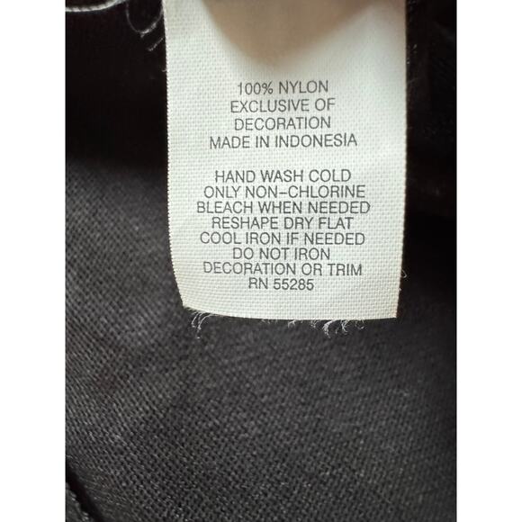 Express Womens Lace Trim Y2K Babydoll Beaded Top Black Whimsigoth 2000s - Picture 3 of 7